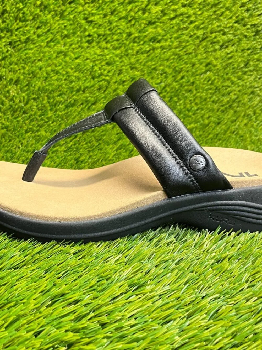 KURU Coda Suvi Black Thong Sandal with Cushioned Footbed